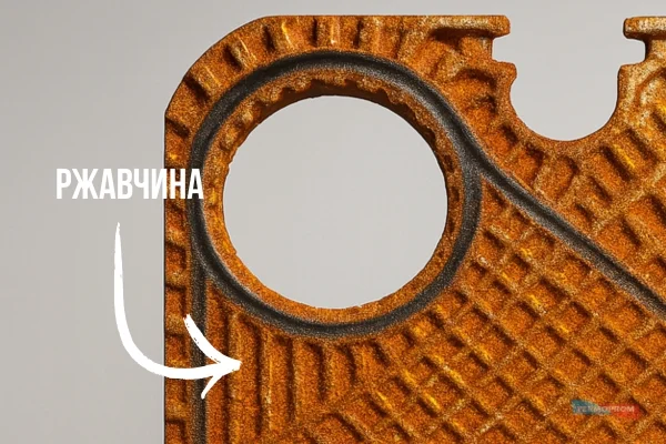 Іржа на пластині теплообмінника
